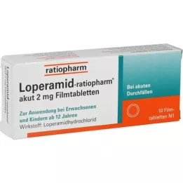 Loperamideratiopharm acute 2 mg film-coated tablets, 10 pcs