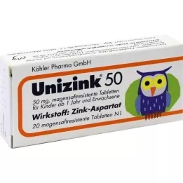 UNIZINK 50 gastric -resistant tablets, 20 pcs