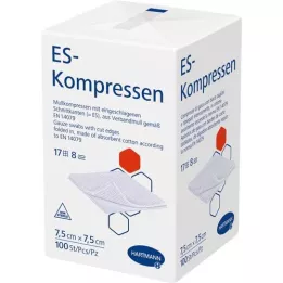 ES-KOMPRESSEN Unsteril 7.5x7.5 cm 8fold, 100 pcs