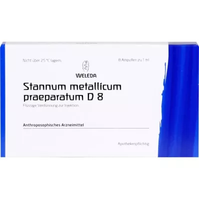 STANNUM METALLICUM Praeparatum D 8 ampoules, 8x1 ml