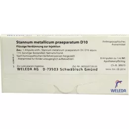 STANNUM METALLICUM Praeparatum D 10 ampoules, 8x1 ml