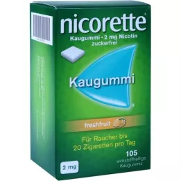 NICORETTE 2 mg fresh fruit chewing gum, 105 pcs