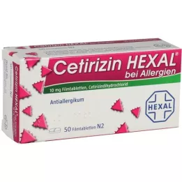 CETIRIZIN HEXAL film -coated tablets at allergies, 50 pcs