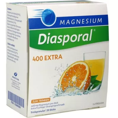 MAGNESIUM DIASPORAL 400 extra drinking granulate, 20 pcs
