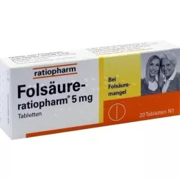 FOLSÄURE-RATIOPHARM 5 mg tablets, 20 pcs