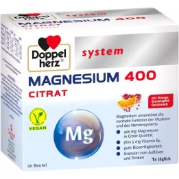 DOPPELHERZ Magnesium 400 Citrat System Granulate, 20 pcs