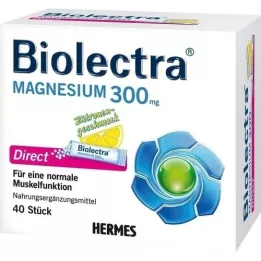 BIOLECTRA Magnesium 300 mg Direct Lemon Sticks, 40 pcs