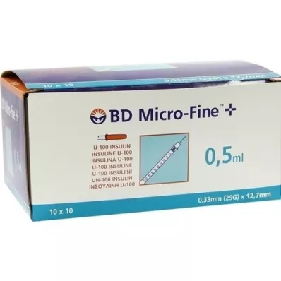 BD MICRO-FINE+ InsulinSpr.5 ml U100 12.7 mm, 100x0.5 ml