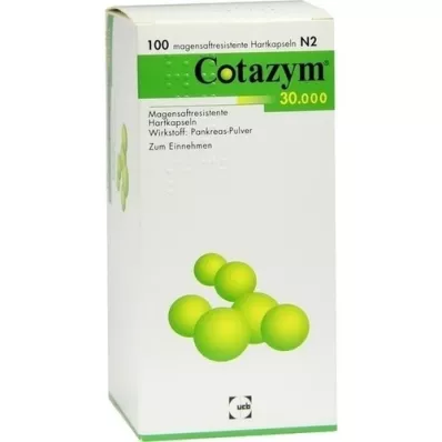 COTAZYM 30,000 pellets gastric -resistant capsules, 100 pcs