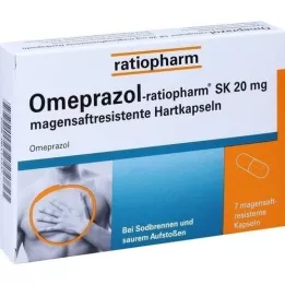 Omeprazoleratiopharm SK 20 mg gastric saftr.harps., 7 pcs