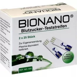 BIONANO Blood glucose test strips, 2X25 pcs