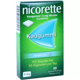 NICORETTE chewing gum 2 mg whiteemint, 30 pcs