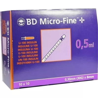 BD MICRO-FINE+ InsulinSpr.0.5 ml U100 8 mm, 100x0.5 ml
