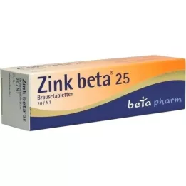 ZINK BETA 25 effervescent tablets, 20 pcs