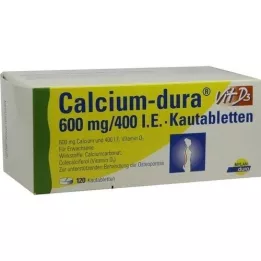 CALCIUM DURA Vit D3 600 mg/400 I.E. chewing tablets, 120 pcs