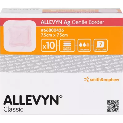ALLEVYN AG Gentle Border 7.5x7.5 cm wound association, 10 pcs