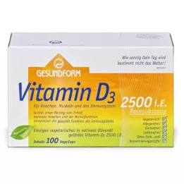 GESUNDFORM Vitamin D3 2,500 IU Vega-Caps, 100 pcs