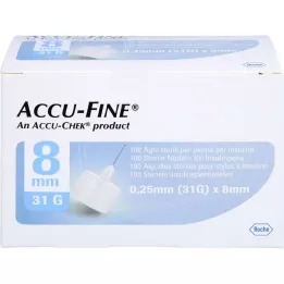 ACCU FINE Sterile needles F.Inulinpens 8 mm 31 g, 100 pcs