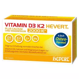 VITAMIN D3 K2 Hevert plus Ca Mg 2000 IE/2 capsules, 120 pcs
