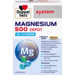 DOPPELHERZ Magnesium 500 Depot System Tablets, 30 pcs