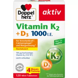 DOPPELHERZ Vitamin K2+D3 1000 I.E. Tablets, 120 pcs